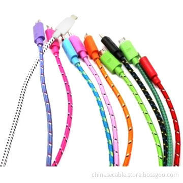 Color Fabric Braided Micro USB Data Cable